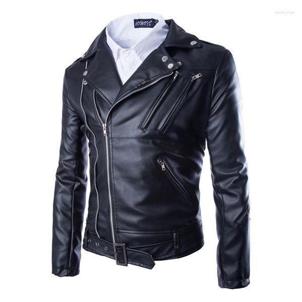 Fourrure pour hommes 2023 automne et hiver manteau de mode de haute qualité en cuir style moto homme d'affaires décontracté pour pardessus chaud T117