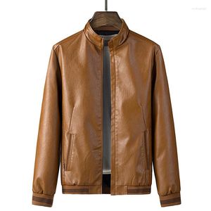 Mannen Bont 2023 Mannen Lente Casual Leren Jas Uitloper Mode Motor Bike Herfst PU Jas Koreaanse Business Stand Kraag