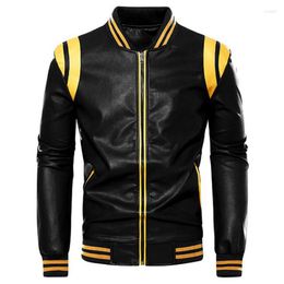 Hommes de fourrure Faux automne hiver moto hommes veste de haute qualité marque décontracté motard en cuir mâle manteau polaire Pu pardessus taille américaine 3XL hommes