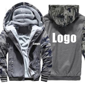 Heren Bont Faux Custom Design Camouflage Hoodies DIY Gedrukt Winter Fleece Mannen Kapmantel Aangepaste Dikker Sweatshirt Jas 231120