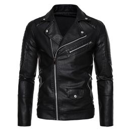 Vestes en cuir noir pour hommes en fausse fourrure de fourrure pour hommes Jaqueta Masculina Vestes en cuir PU de qualité Manteaux Homme Punk Style Moto Vestes Hommes Vêtements 221114