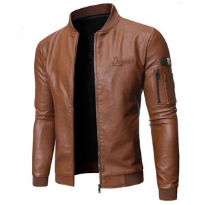 Fourrure pour hommes Fausse fourrure Marque Vêtements Hommes Slim Fit Veste en cuir Moto Faux Cuir Vestes Couro Manteau d'hiver Hommes Chaud PU Vestes S-3XL 231220