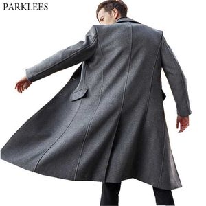 Heren Bont Nepbont Britse Stijl Lange Wollen Trenchcoat Heren 2021 Winter Heren Kasjmier Jas Slim Fit Extra Lange Overjas Windjack Manteau Homme T221007