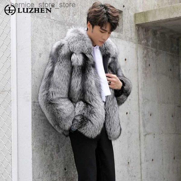 Men's Fur Faux Fur LUZHEN hiver hommes fausse fourrure manteau mode décontracté épais chaud extérieur laine Cardigan Design Original à la mode mâle vêtements D4234f Q231212
