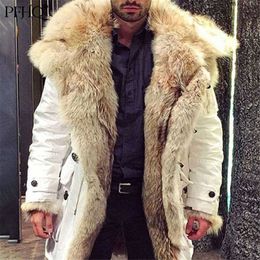 Men's Fur Fausse Fourrure PFHQ hommes grand revers fausse fourrure manteau mode épaissir chaud peluche luxe tendance extérieur veste bouton poches hiver nouveau 2022 décontracté T221102