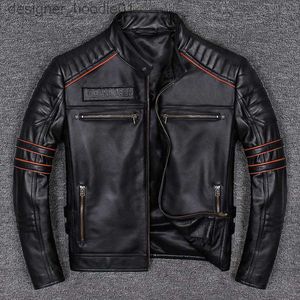 Heren Bont Nepbont Lente Herfst Echt Leren Jas Heren Geborduurde Schedel Casual Motorjas Chaquetas Hombre Kleding Koreaans WPY2482 L230913