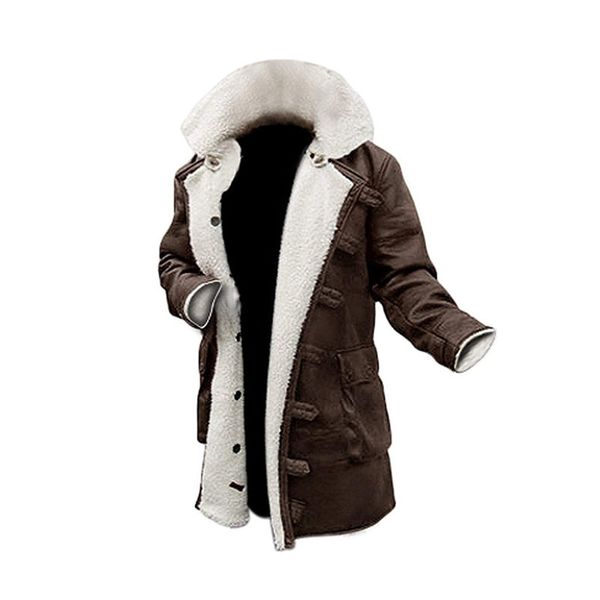 Manteau d'hiver en fausse fourrure pour hommes, manteau résistant en peau de mouton, veste en cuir décontractée, mode élégante, doublure en fourrure de laine, vêtements chauds 230911