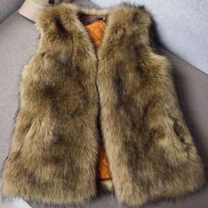 Heren bont imitatie winter nep vest voor mannen warme mode casual losse korte gilet jas imitatie haar mouwloze jassen heren 2023 231213