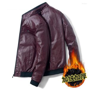 Veste en cuir et fourrure pour hommes, vestes de moto d'automne décontractées pour motard, manteaux en PU, coupe cintrée, vêtements pour hommes