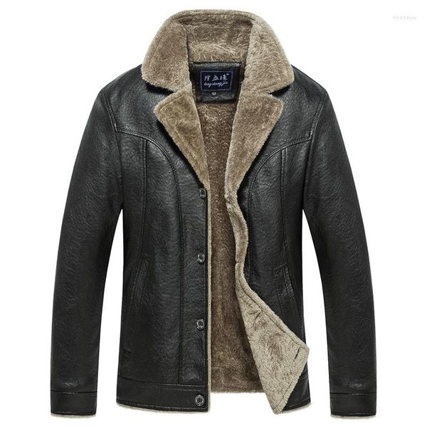 Hommes fourrure cuir qualité Top veste hiver hommes et manteau Smart décontracté Jaqueta De Couro Masculina