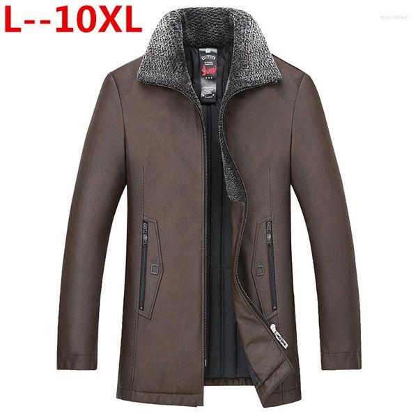 Hommes fourrure hommes 10XL 8XL 6XL véritable peau de mouton vison col véritable duvet manteau en cuir veste chaud hiver