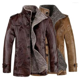 Fur de hombres Invierno 50%Men Daily Faux Coat For Fehuse Leather Wear Chaqueta Color Business Solid