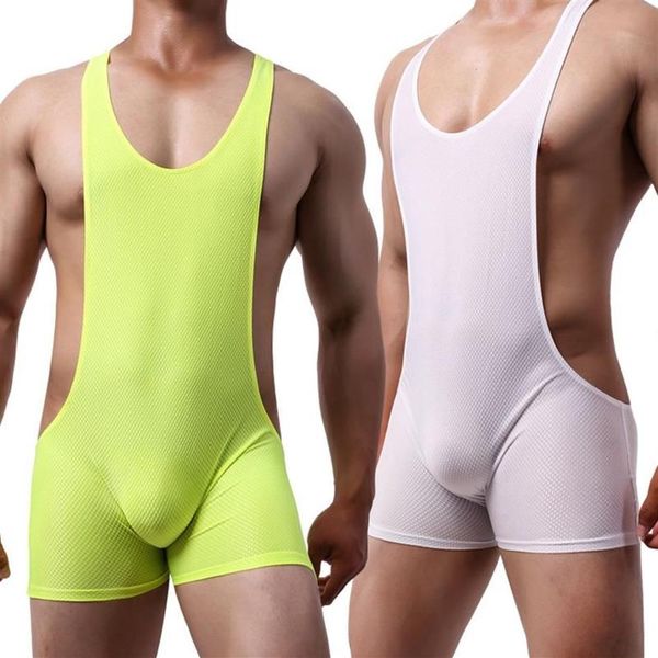 Hommes G-Strings Hommes Sexy Mesh Body Lutte Singlet Gay Respirant Jockstrap Sous-vêtements Érotique Lingerie Fitness Entraîneur S270E