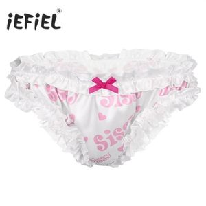 Hommes G-Strings Hommes Sissy Lingerie Gay Mâle Culotte Super Frilly Volants Jockstraps Haute Coupe Culotte Bloomers Slip Sexy U238t
