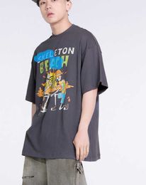 Heren Galieriy Diepot T-shirts Bigthing Anime Print Gepersonaliseerd Amerikaans modemerk korte mouwen trendy losse t-shirt