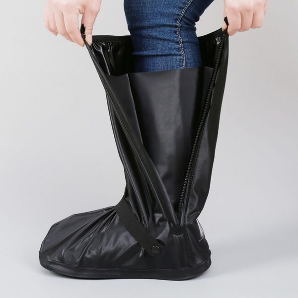 Galoshes para hombres Cubierta de zapato de lluvia Altas botas impermeables en espesas en espesas en ciclismo al aire libre Senderismo Boots de lluvia plegable PVC Man