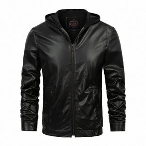 Veste en cuir véritable pour hommes manteau en cuir de mouton simple veste en cuir pour hommes à capuche pour jeunes occasionnels printemps et automne fi I4sS #