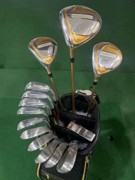 Clubs de golf masculin set complet S-07 Haies gauche 4 étoiles de golf de golf bois de putter en fer R / sr / s avec arbre de graphite avec casque