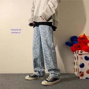 Hommes impression graphique été jean droit homme mode coréenne Hip Hop Joggers mâle ample Denim pantalon vêtements