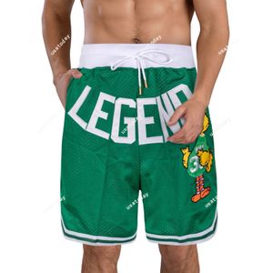 Short de basket-ball vert pour hommes, short d'entraînement, de gymnastique, de genou, avec 4 poches