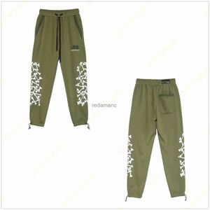 Hombres Verde diseñador sudor estrella carga llena jogger carta cargas tech polar Tinta colorida Deportes secado rápido 240308