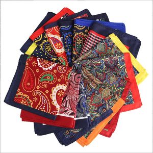 Heren zakdoek zakdoek gedrukt cashewplaid pak kleine vierkante handdoek boetiek bruiloft feest jurk borst handdoek mannen kerchief handker hankies bc425