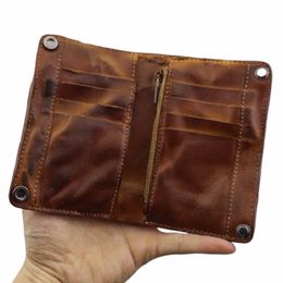 Portefeuilles froissés faits à la main pour hommes en cuir d'origine Mey Clips luxe LG Billfold bourse en cuir véritable vertical hommes porte-monnaie Z3BC #