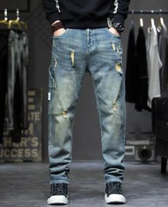 Jean sarouel pour hommes, pantalon ample, style hip-hop, Baggy, Denim, vêtements de loisirs, Cargo, grande taille 42