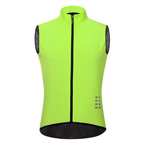 Gilet de cyclisme de sécurité haute visibilité pour hommes - Gilet de vélo de course coupe-vent sans manches réfléchissant - Ultra léger et confortable