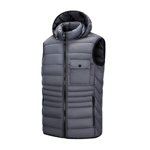 Gilet bouffant résistant à l'eau en Nylon de haute qualité pour hommes, veste sans manches en Nylon doux et léger 20D pour hommes, gilet d'hiver à capuche 22966 #