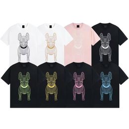 Heren high street korte mouwen zomer losse t-shirt puppy print heren en dames met korte mouwen t-shirt tops