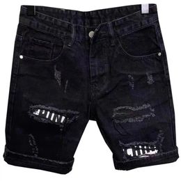 Jeans Slim coréens pour hommes, pantalons courts, pieds, Denim noir, Cowboy, adolescent, styliste, 231228