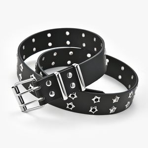 Cinturón casual de punk de huecos para hombres Fashion Fashion Mujeres ojo decorado con cinturón de hilera decorada