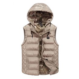 Gilet décontracté à capuche pour hommes, design classique, épais, kaki, haute qualité, veste sans manches, vêtements de marque, 274h