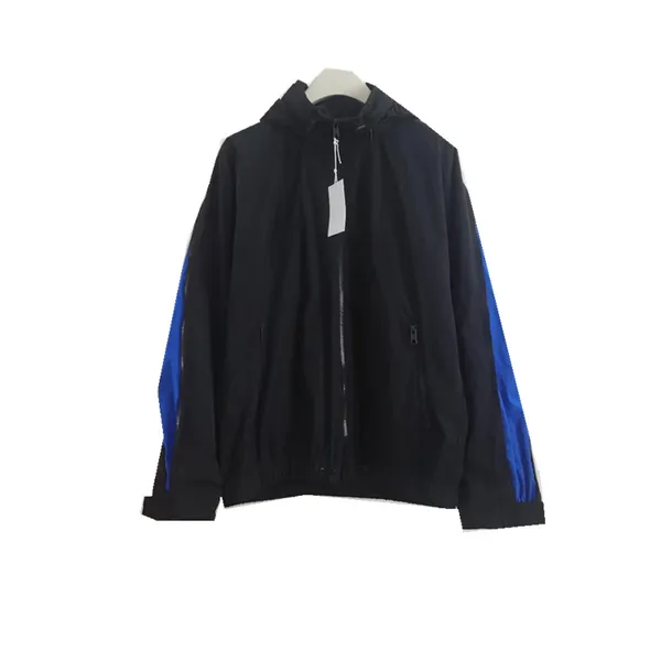 Veste à capuche pour hommes coupe-vent automne nouvelle arrivée épissage en nylon couleur bleue conception contrastée pour porter des vestes des deux côtés manteau surdimensionné pour hommes et femmes