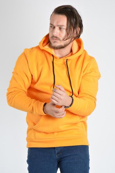 Sweat-shirt à capuche et manches longues pour hommes 20K-5200403 Orange Survêtements