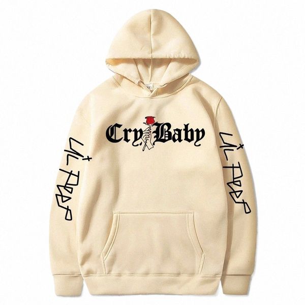 Sweat à capuche homme 2021 Lil.Peep Rose Cry bébé imprimer hiver grande taille unisexe Couple pull Streetwear sweat hommes Sudaderas f589 #