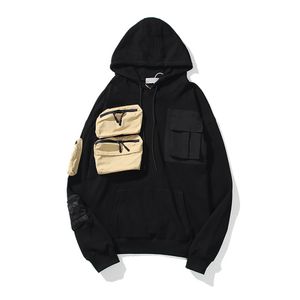 Heren hoodie designer hoodie herfst nieuwe hip hop stijl multi-pocket geborduurde cargo jas van hoge kwaliteit voor zowel mannen als vrouwen