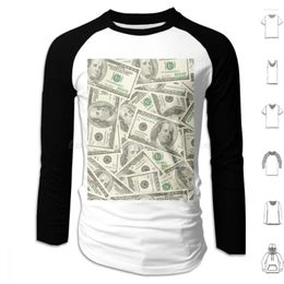 Heren Hoodies 100 dollar Bills Hoodie Katoen Katoen met lange mouwen geld Bill Honderd