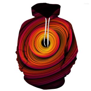 Heren Hoodies 2022-3d Hoodie Pullover Men Comfort Fashion Print Magic Red Swirl