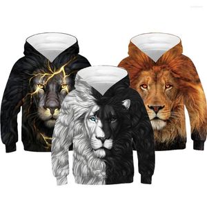 Sweats à capuche pour hommes 2022-3D Sweat à capuche Teen Boys Lion Print Original Automne Sweatshirts Enfants Manteau Tops Pulls Manches longues