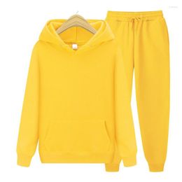 Heren Hoodies 2022 Autumn Winter Fleece Pants Tweede stuk set mannen dames tracksuits jogger dikke warme kleding