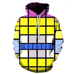 Sweats à capuche pour hommes 2022 Color Block Motif géométrique Sweat à capuche Hommes Dames Enfants Impression 3D Casual Mode Street Sweatshirts Vêtements légers