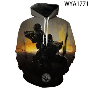 Heren Hoodies 2022 Cool CS GO 3D Gedrukte sweatshirts Teller Strike Global Offensive Men Vrouwen Kinderen Hoodie Streetwear Tops