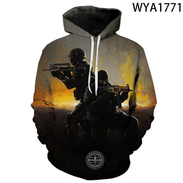 Sudaderas con capucha para hombre 2022 Cool Cs Go Sudaderas con estampado 3D Counter Strike Global Offensive Hombres Mujeres Niños Sudadera con capucha Streetwear Tops