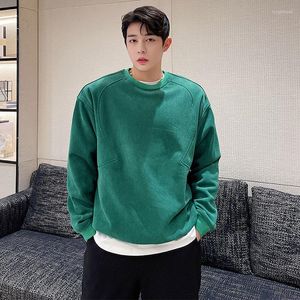 Sweat-shirt à capuche vert en velours côtelé pour homme, Streetwear coréen, mode Cityboy, ample et décontracté, pull pour Couple, 2022