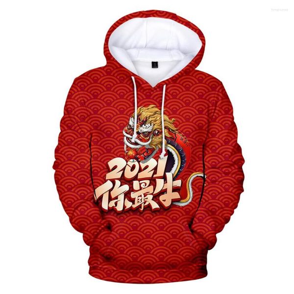 Hoodies masculins 2022 Impression de vache Harajuku automne hiver / femmes Hooded Fashion Rouge gar￧ons / filles Sweatshirts Sweats Sweetwear