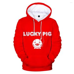 Heren Hoodies 2022 Cute Lucky Pig 3d Men/Women Harajuku pullover Fashion Sweatshirts lange mouw cartoon rood