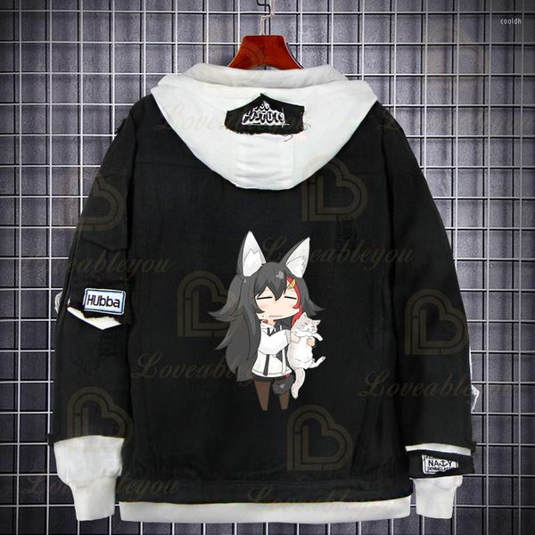 Sweats à capuche pour hommes 2022 Design Anime Cartoon Man Femmes Kawaii Sweat Spring Denim Jacket Harajuku Long Jeans à capuche