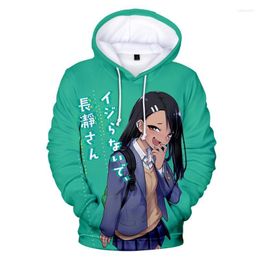 Heren Hoodies 2022 Don't Toy With Me Miss Nagatoro Anime Women Men Men 3d Prints Hooded Sweatshirt Fashion Streetwear Pullover Tracksuit
